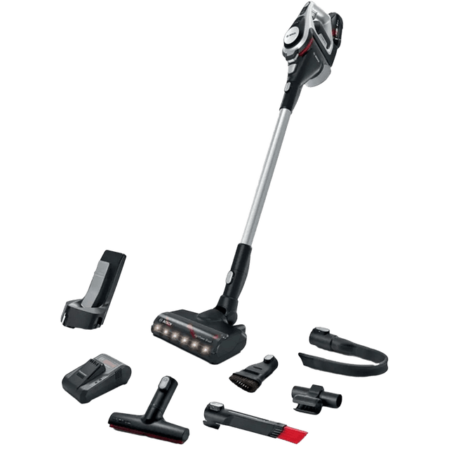 BOSCH Draadloze BSS82SIL1 - Steelstofzuiger incl. kruimelzuiger - Accuduur 45 min - Grijs