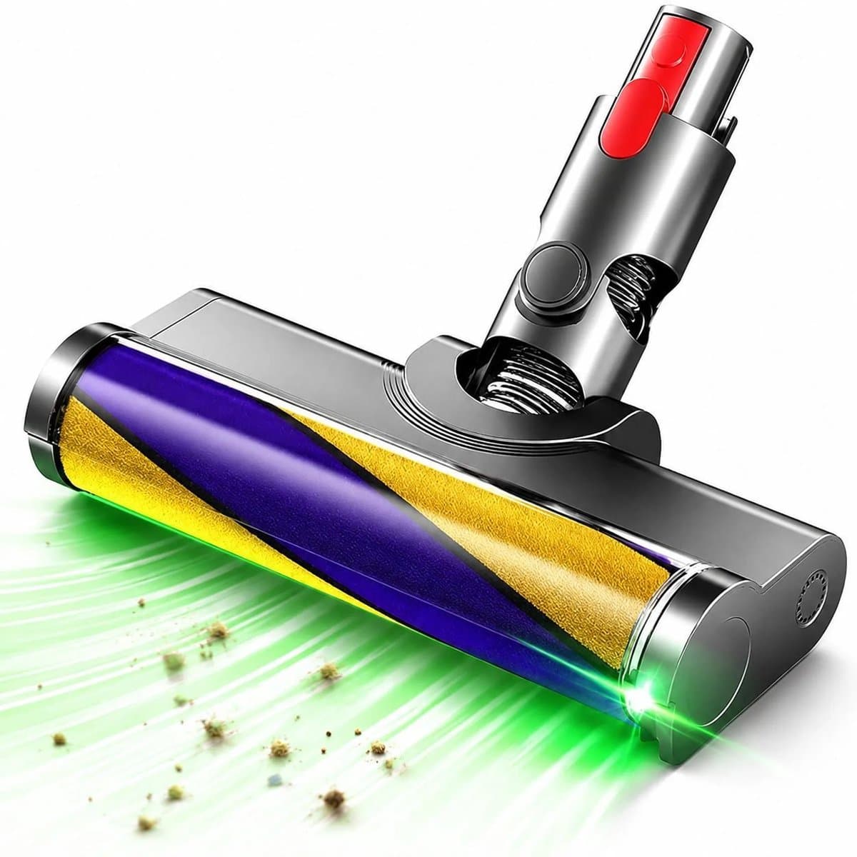 Gemotoriseerde borstelkoppen met laser-LED's geschikt voor Dyson V7, V8, V10 en V11 – direct aangedreven borstelkoppen voor harde vloeren en laagpolige tapijten – vloerzuigmonden voor stofzuigers — afbeelding 1
