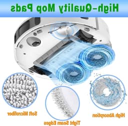 8 Stuks Wasbare Microvezeldoeken voor Robotstofzuigers, Herbruikbare Reinigingsdoeken voor Efficiënte Schoonmaak, Geschikt voor Diverse Modellen — thumbnail 5