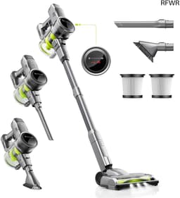 Steelstofzuiger Draadloos - Snoerloze Stofzuiger - Huis Reinigen - Zelfstandig Staand - 40 Min Werktijd - Grijs — thumbnail 1