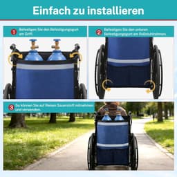 Zuurstofzak, draagbare ophangzak voor rolstoel (blauw, 2 stuks) — thumbnail 1