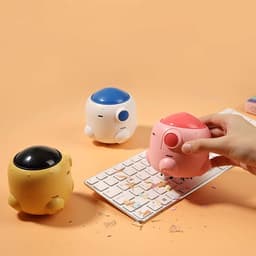 Mini Stofzuiger - Desktop Collector - Bureau Opruimen - Draadloze Raket Vorm - 87 x 96 mm - Roze — thumbnail 1