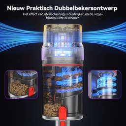 Draadloze Steelstofzuiger - Snoerloze Stofzuiger - Huis Reinigen - Automatische Zuigkrachtregeling - 1.8L Capaciteit - Goud — thumbnail 3