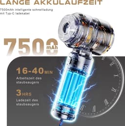 Handstofzuiger - Zwart - Draadloos - 4-in-1 Accu Stofzuiger voor Auto en Huis — thumbnail 3