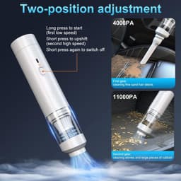 Draadloze Handstofzuiger 11000Pa - USB Oplaadbaar - Mini en Lichtgewicht - Ideaal voor Auto en Thuis - ShopVlot — thumbnail 2