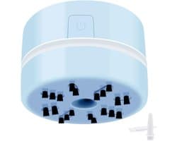 Mini Handheld Tafelstofzuiger Blauw, Bureauaccessoire voor Diamant Nail Art Gereedschap, Compact Stofzuiger voor Nagelpoeder en Bureaustof