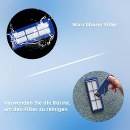 Vervangende accessoires geschikt voor Eufy RoboVac 11S Max, 15C Max, 30C Max, G10 G20 G30 Hybrid stofzuiger onderdelen, 6 Hepa filters, 6 zijborstels — thumbnail 2