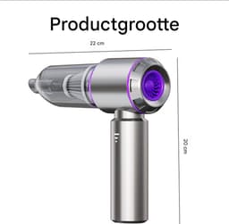 Ynkkvre -Handstaubsauger - Draadloze Stofzuiger - 3-Traps Zuigkracht 16.000 Pa + 4-In-1 Functie Blazen Opblazen Luchtonttrekking - 1 - Auto Huis Grijjs — thumbnail 2
