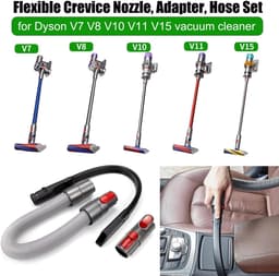 Dailygoods - Flexibel spleetmondstuk - Adapter en slang voor Dyson - Grijs - Stofzuiger accessoires - Hoogwaardige kwaliteit - Geschikt voor V7 V8 V10... — thumbnail 1