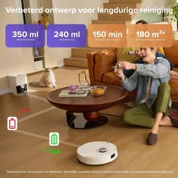 DailyDamaar stofzuiger - Robotstofzuiger - Dweilrobot - Vloerreiniger - 10.000 Pa zuigkracht - Dubbel anti-klit systeem - Zwart — thumbnail 5