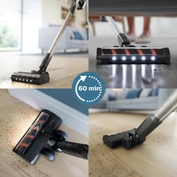 Philips Steelstofzuiger Draadloos XC3031/01 - Zuigmond met LED verlichting - Zonder Zak - Met Kruimeldief - Batterijduur tot 60 min - Lichtgewicht - Matzwart — thumbnail 3