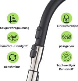 Tweedelige handgreepbuis, compatibel geschikt voor alle Miele C1, C2, C3, S8, S6, S5, S4 en S2 stofzuigers, vervangingsonderdeel, handgreep geschikt voor een diageschikt voorer van 34 mm geschikt voor de Cat&Dog EcoLine Complete Compact Classic. — thumbnail 3