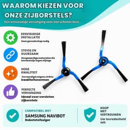 Zijborstels voor robotstofzuiger - 6 stuks - Zwart/Blauw — thumbnail 5