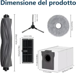 17-delige accessoire set voor stofzuigers - geschikt voor Dreame L40 Ultra AE/D20 Ultra / RLD31SE / Mova E40 Ultra: hoofdborstel - filter - dweil . Accessoires geschikt voor Dreame L10s Ultra Gen 2-stofzuiger — thumbnail 3
