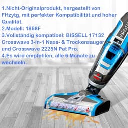Vervangende borstels Geschikt voor 2 filters en 2 borstels Geschikt voor de BISSELL 17132 Crosswave 3-in-1 nat- en droogzuiger; vervangende filters Geschikt voor Bissell 2225n accessoires; reserveonderdelen — thumbnail 3