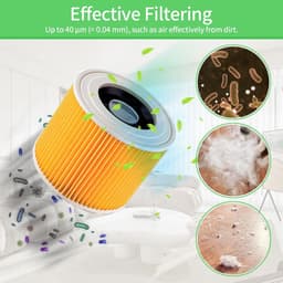 12 stofzuigerzakken + 1 filter Gescht voor Kärcher KFI 357, WD2, WD 2 Plus, WD 3, KWD 1-3, SE 4001, SE 4002, reserveonderdelen 2.863-314.0 (13) — thumbnail 5