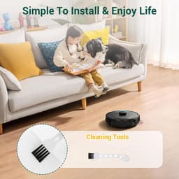 4 stuks HEPA Filter - Geschikt voor Eufy G50 Hybrid (SES) - L60 Hybrid (SES) - L60 - L60 SES - L50 - L50 SES - 6*7.5*0.9cm - met reinigingsborstel - Onderdelen - voor robotstofzuiger - Wit — thumbnail 3