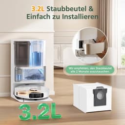 10 stuks - Reserveonderdeel accessoires - geschikt voor Dreame - X30 - X40 - S30 - E30 - X50 Pro stofzakken - 3,2 l reservezakken met grote inhoud — thumbnail 2
