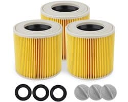 Dailygoods- Stofzuigerfilter Set van 3 - Vervanging voor originele filter - Compatibel met Kärcher WD3/WD2/WD1/MV3/MV2 - Geavanceerde filtratie - Betrouwbare oplossing voor optimale prestatie - Stofzuigeraccessoire