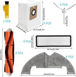 Dailygoods- Reserveonderdelen Stofzuiger - 4 Stofzuigerzakken - 4 HEPA-Filters - 2 Hoofdborstels - 6 Zijborstels - 4 Doekjes - 1 Reinigingsgereedschap - Stofzuigeraccessoires — thumbnail 5