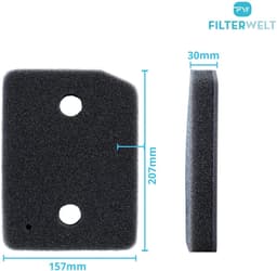 Dailygoods- Filter Set van 2 - Vervangingsfilters voor Miele 9164761 - Sponsfilter/Schuimfilter - Pluisfilter - Fijne/Grof 207 x 157 x 30 mm - 100% Made in Germany - Vervangingsfilter — thumbnail 3