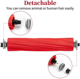 Dailygoods - Hoofdborstelaccessoires voor Roborock S7 - 3 stuks, scheidbare rubberen borstels — thumbnail 4