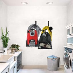 Stofzuiger Opbergrek - Wandhouder Beugel - Ordelijk Huis - Heavy Duty Staal - 2 Beugels + Tas - Zwart — thumbnail 2