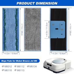 8 stuks wasbare dweildoeken geschikt voor iRobot Braava M6-serie, herbruikbare dweilpads voor i Robot Braava Jet M6134 (M6-Mixed 8 stuks) — thumbnail 2