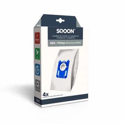 SQOON® Stofzuigerzakken - Geschikt voor AEG (VX8.2 Silence, VX7, VX6, GR201S, GR201M), Philips (3000 Series, Power Go, Performer) en Electrolux (Standard Bag, XXL130, Ergospace) - Hoogwaardige Kwaliteit! - 4 stuks — thumbnail 1