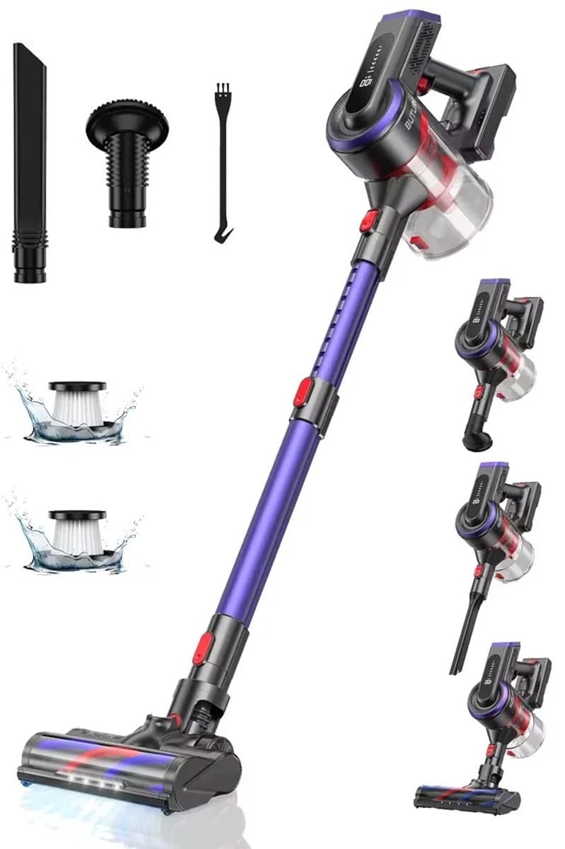 Rumi Draadloze Stofzuiger - 4 Opzetstukken - Stofzuiger Zonder Zak - Handstofzuiger - Kruimeldief - Draadloze Stofzuiger LED Display - 450 W - Handheld auto met touchscreen - Draadloze Stofzuiger 3 krachtige - Sterke Draadloze Stofzuiger — afbeelding 1