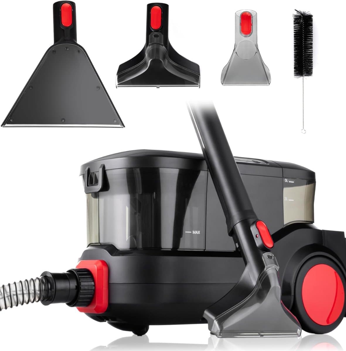 Nexvo® Tapijtreiniger machine - Tapijtreiniger - Tapijtreiniger apparaat - Zwart/Rood - 52cm x 28cm x 29cm — afbeelding 1