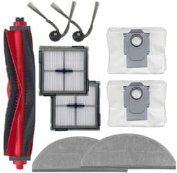 Stofzuiger accessoireset - geschikt voor Roborock Q10 VF+/PF Robotstofzuiger - 1 Hoofdborstel - 2 vacuümzak - 2 Dweildoek - 2 Zijborstels - 2 Filter - 9stuks — thumbnail 1