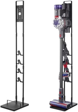 Emvae stofzuiger standaard - stofzuigerhouder - compatibel met Dyson V6 V7 V8 V10 V11 V15 - 4 haken - 31 x 22 x 127 cm - SPCC-staal - zwart — thumbnail 1
