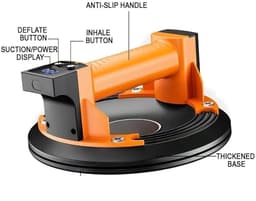 Elektrische Zuignap - Vacuümzuiger Hefgereedschap - Materiaal Verplaatsen - Automatische Adsorptie - 20 cm - Zwart Oranje — thumbnail 4