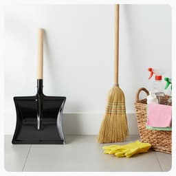 Stofblik en Handveger Set met Houten Bezem - Compact & Efficiënt Schoonmaken voor Thuis en Werk — thumbnail 3