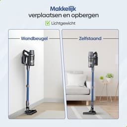 Olvy Steelstofzuiger Draadloos 350W - Met Dweilfunctie - 5 Zuigniveaus - Vacuum Cleaner - Draadloze Snoerloze Stofzuiger - Zonder Zak - Op Accu - 35Kpa - Kruimeldief — thumbnail 2