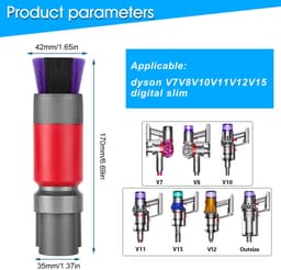 Dailygoods- Stofborstel voor Dyson - Antistatisch - Effectieve Stofverwijdering - Robuuste Constructie - Geschikt voor V8/V10/V11/V12/V15 - Hoogwaardige Materialen - Stofzuigerborstel — thumbnail 3