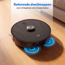 MEDION Robotstofzuiger 2-in-1 met leegstation, lasernavigatie en dweilfunctie X51 SW+, 10000 Pa zuigkracht, 2in1 robot, roterende dweilen, kruislijnlaser, grijs — thumbnail 4