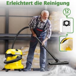 SnelShoppen - Stofzuigerzakken voor Kärcher WD3S WD 3S WD2 Plus KFI 357 SE4001 SE4002 KWD1 - 12 Stuks Lichtgewicht Nylon — thumbnail 3