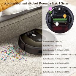 10 stuks reserveonderdelen kits geschikt voor iRobot Roomba iRobot e/i/j serie i7 i7+ i3 i3+ i4 i4+ i6 i6+ i8 i8+ j7 j7+ E5 E6 E7 robotstofzuiger accessoires 1 rubberen borstel,4 krachtige filters, 4 zijborstels — thumbnail 3