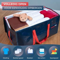 Set van 4 XXL opbergzakken - grote tas voor verhuizing en reizen - stevige dikke en waterdichte tas - WRAPPYBAG - versterkte handgrepen - kleding dekbed/kussen - 75 x 36 x 38 cm — thumbnail 3