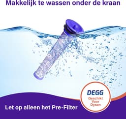 DEGG® - Filterset Geschikt voor Dyson V7 & V8 - Pre + Post Filter - Animal Absolute - Inlaatfilter + Uitblaasfilter - Stofzuiger Onderdelen - Hepa Filter - Wasbaar - Duurzaam - VOORDEEL-VERPAKKING - 6 STUK(S) — thumbnail 5