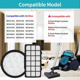 2 stuks filter voor Rowenta RO7 Silence Force Cyclonic RO72XX- X Trem Power Cyclonic RO72XX-onderdelenset voor stofzuigers- accessoires voor compacte elektrische stofzuigers — thumbnail 2