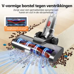 Authmic Steelstofzuiger Draadloos - 35.000Pa Zuigkracht - 6-in-1 Multifunctioneel Ontwerp - 6*2200mAh - 50 Min - GreenEye Technologie - Wandbeugel - Geschikt voor Huisdierharen, Tapijt en Harde Vloeren - Blauw — thumbnail 3