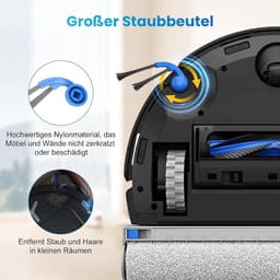 18-delige accessoireset geschikt voor Ecovacs Deebot T80 Omni robotstofzuiger - rubberen hoofdborstel, 4 filters, 2 dweilen, 4 zijborstels, 6 stofzakken, reinigingsborstel — thumbnail 3