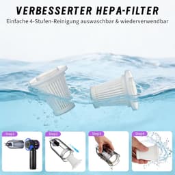 Handstofzuiger Draadloos - Mini Stofzuiger - Auto Interieur Reinigen - 25000 Pa Zuigkracht - 0.2L Stofbak - Paars — thumbnail 2