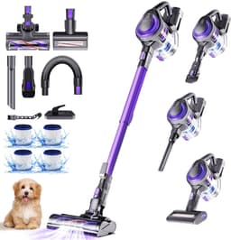 Elekiatech Steelstofzuiger Draadloos - 55000 Pa - 50Min Gebruikstijd - voor Huisdieren - 2,0L - Paars — thumbnail 1