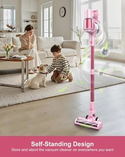 Krachtige Draadloze Stofzuiger Roze - Lichtgewicht en Oplaadbaar — thumbnail 3