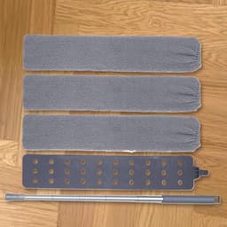 Intrekbare Stofreiniger - Vlakmop Microvezel - Huis Reinigen - 360 Graden Draaibare Kop - 42 Cm - Grijs — thumbnail 2