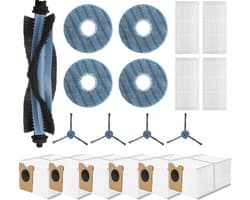 19 stuks Accessoires Kit Vervanging geschikt voor Eufy Omni C20 Stofzuiger - 1 Hoofdborstel, 4 Mop Doek Pads, 4 Zijborstels, 4 HEPA-filters, 6 Vervangende Stofzakken